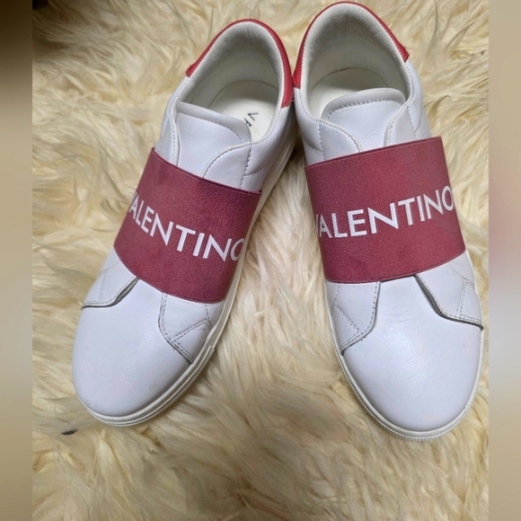 Valentino White and Red Sneakers - Picture 1 of 4